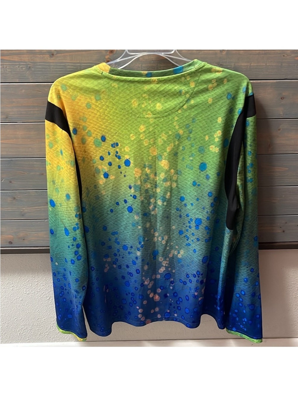 Reel Legends Gradient Splash Long Sleeve Shirt - Yellow Green Blue - Picture 4 of 9